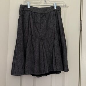 LOFT Black and White Herringbone Skirt